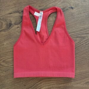 Free People Pink Ribbed Tank Top
